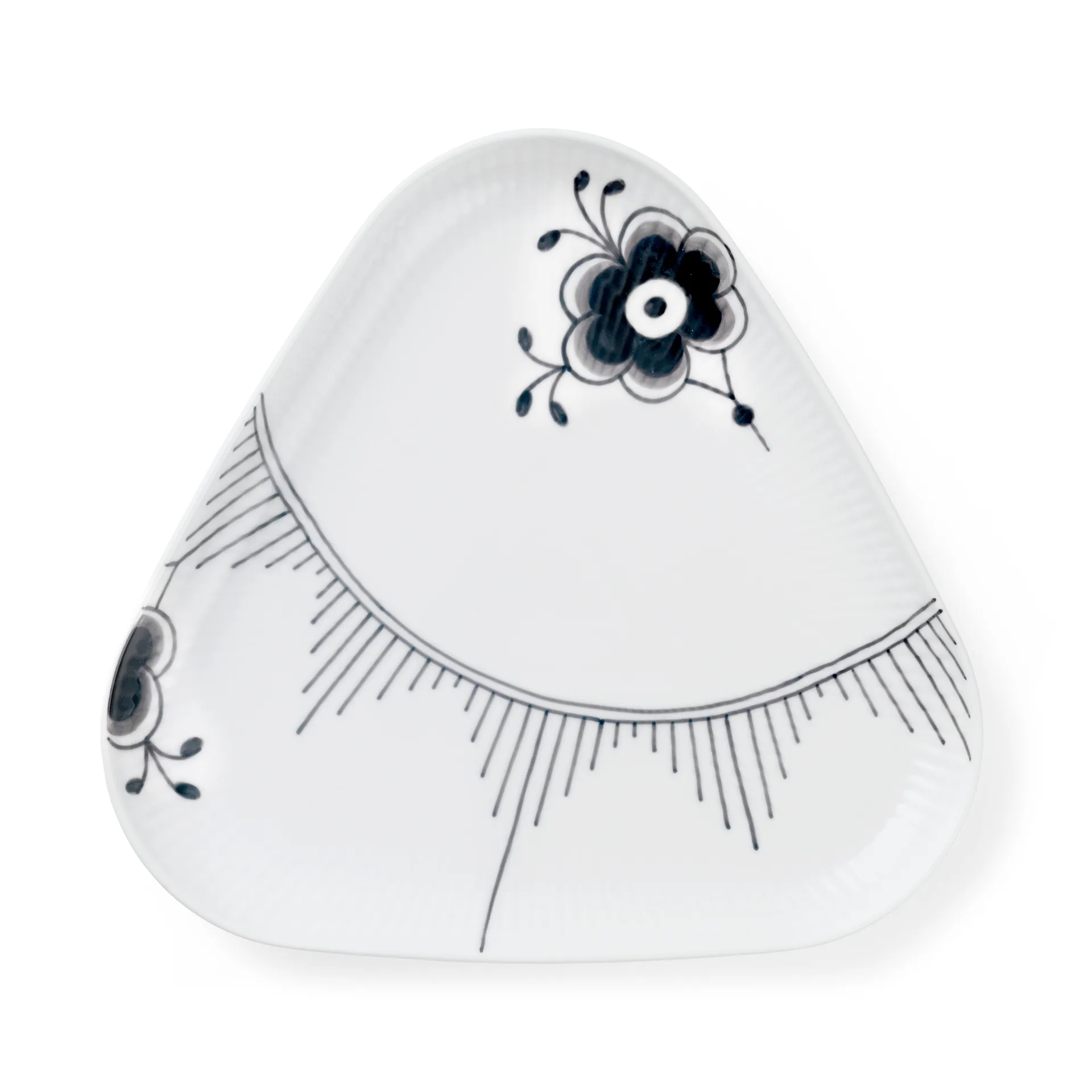 Black Fluted Mega serveringssæt 4 dele, Sort-hvid Royal Copenhagen