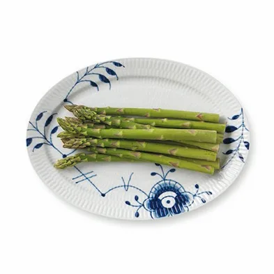 Blue Fluted Mega ovalt fad 7, 28 cm Royal Copenhagen