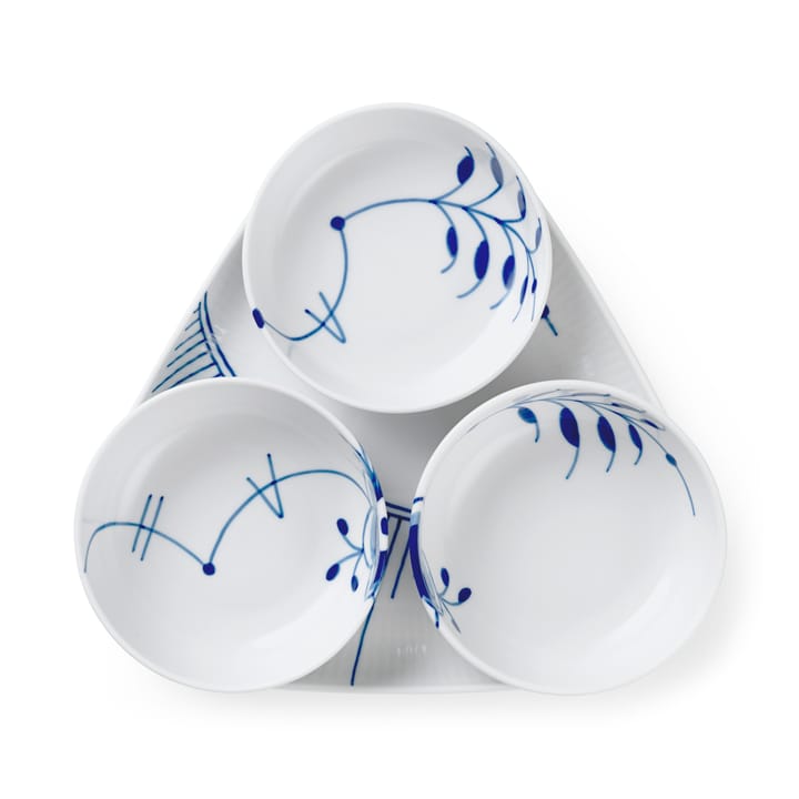 Blue Fluted Mega serveringssæt 4 dele - Bl�å-hvid - Royal Copenhagen