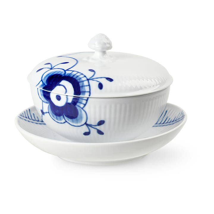 Blue Fluted Mega skål med låg og fad, 38 cl Royal Copenhagen