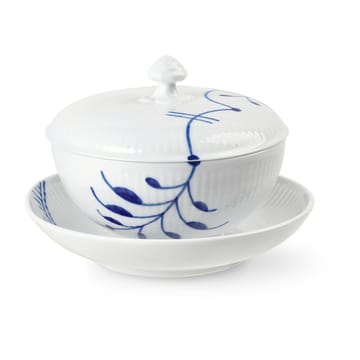 Blue Fluted Mega skål med låg og fad - 38 cl - Royal Copenhagen