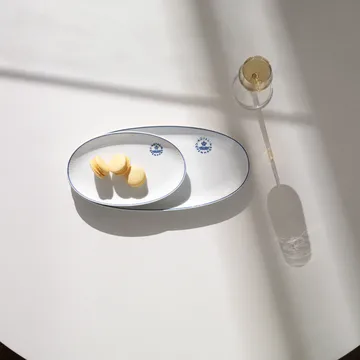 Blueline asiet oval 23 cm - Hvid/Blå - Royal Copenhagen