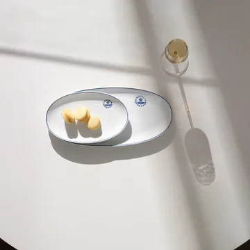 Blueline ovalt fad 37 cm - Hvid/Blå - Royal Copenhagen