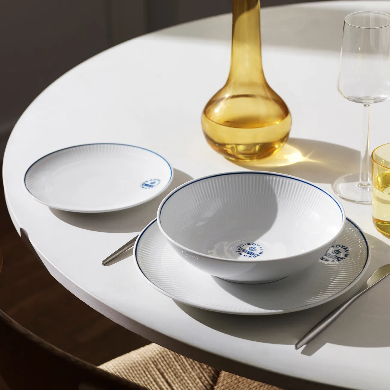 Blueline skål 110 cl, Hvid/Blå Royal Copenhagen