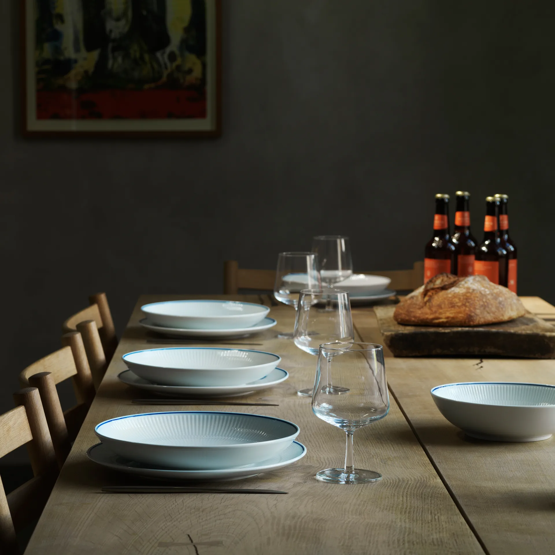 Blueline skål 110 cl, Hvid/Blå Royal Copenhagen