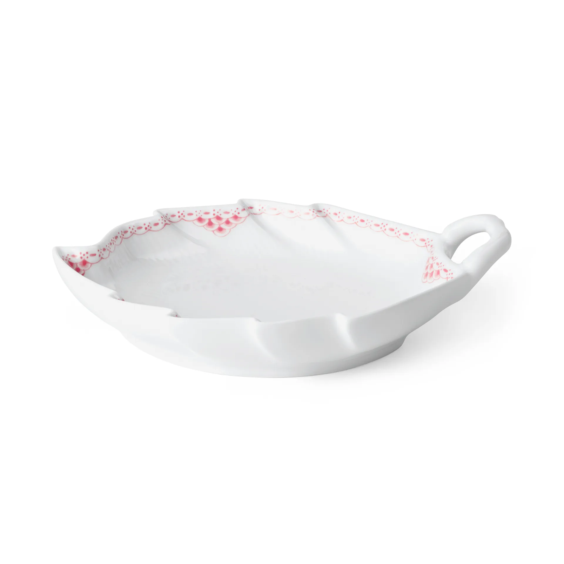 Coral Lace bladformet fad, Koral/Hvid Royal Copenhagen