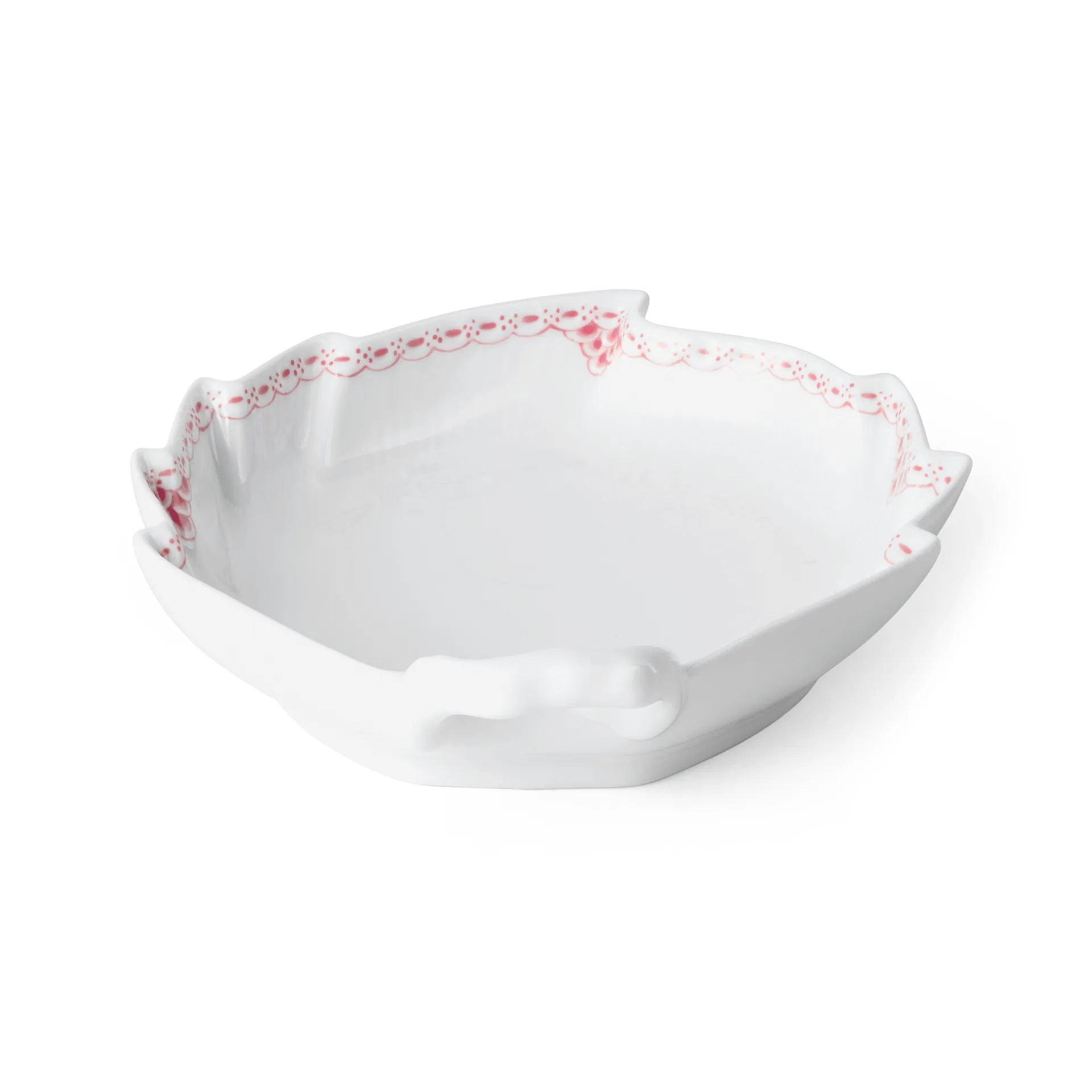 Coral Lace bladformet fad, Koral/Hvid Royal Copenhagen