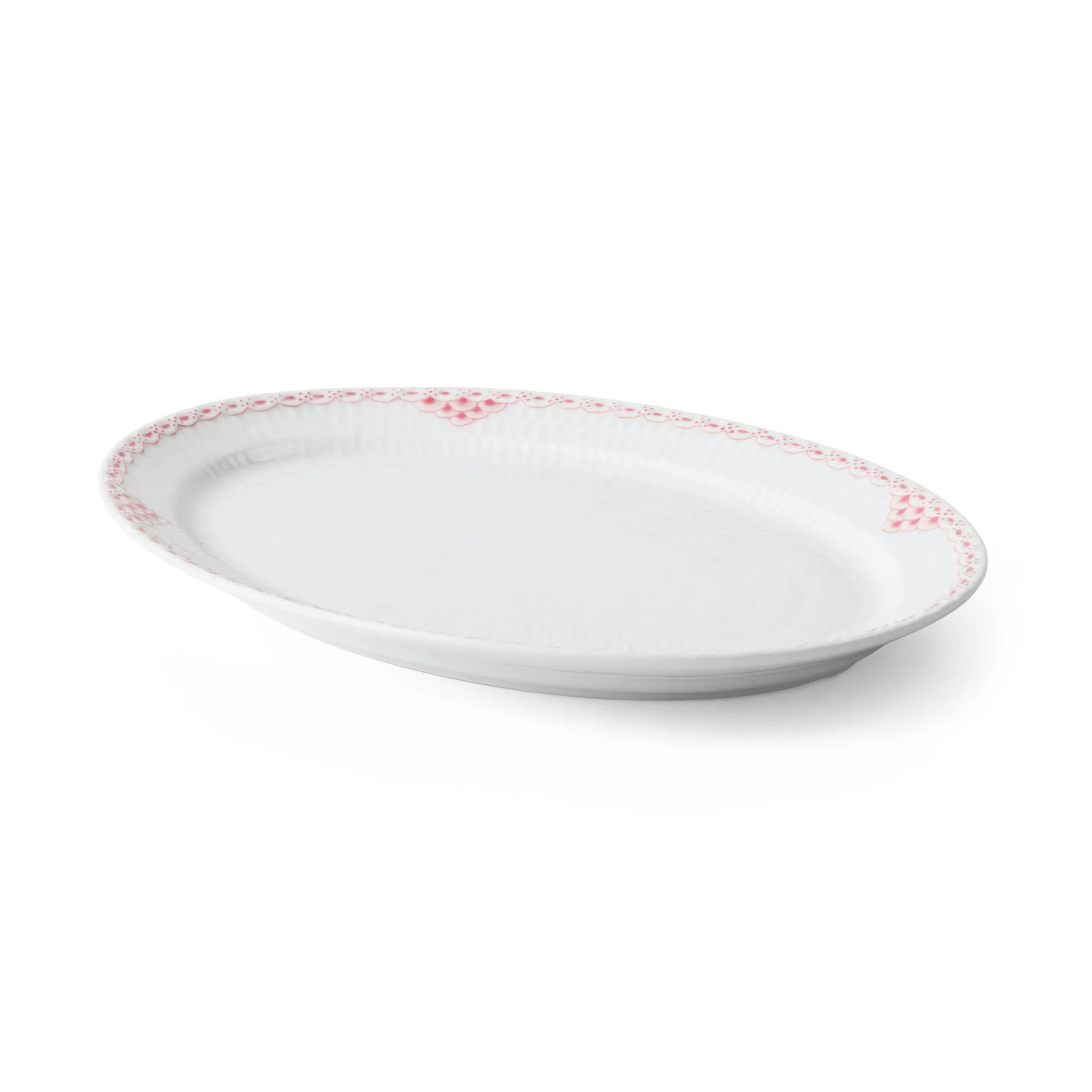 Coral Lace ovalt fad 21x28,5 cm, Koral-hvid Royal Copenhagen