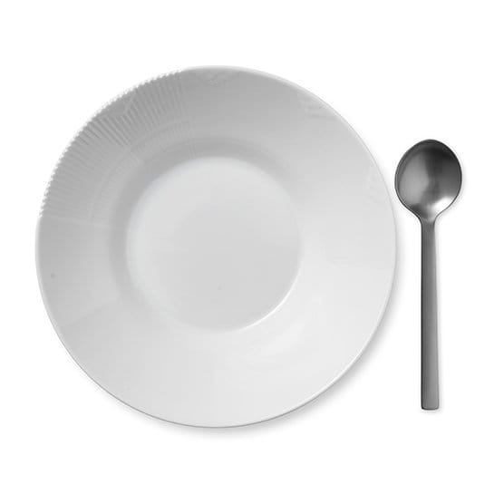 Hvid Elements dyb tallerken, Ø 25 cm Royal Copenhagen