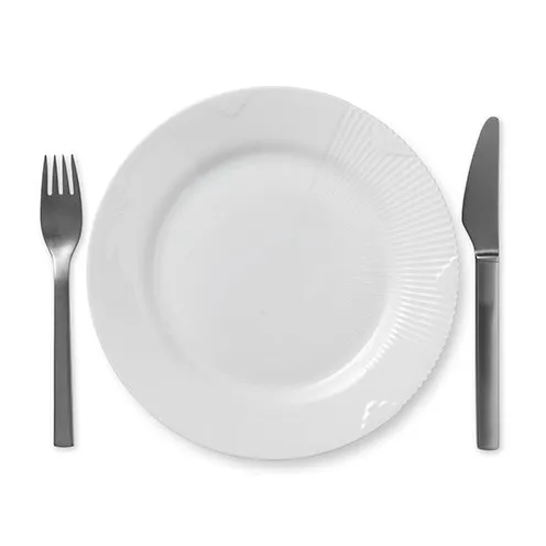 Hvid Elements tallerken, Ø 22 cm Royal Copenhagen