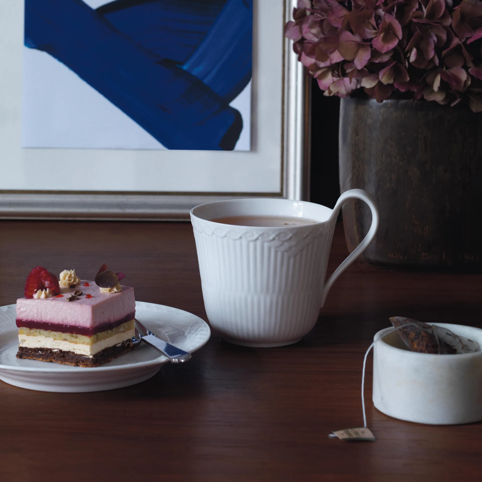 Hvid Halvblonde kop med høj hank, 33 cl Royal Copenhagen