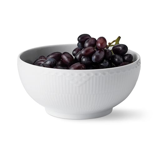 Hvid Halvblonde skål 18cm, Hvid Royal Copenhagen