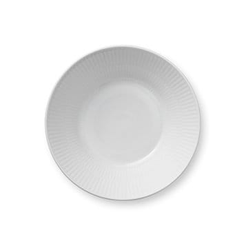 Hvid Riflet dyb tallerken 2 - Ø 17 cm - Royal Copenhagen