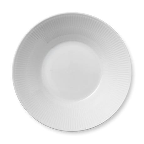 Hvid Riflet dyb tallerken 2, Ø 24 cm Royal Copenhagen
