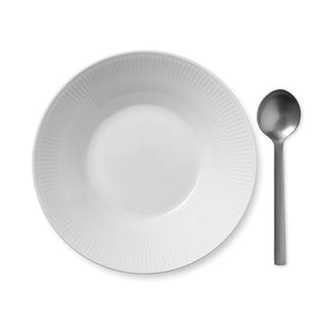 Hvid Riflet dyb tallerken 2 - Ø 24 cm - Royal Copenhagen