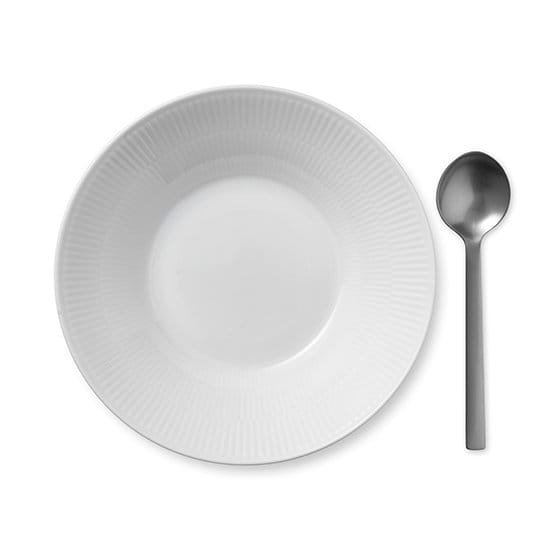 Hvid Riflet dyb tallerken 2, Ø 24 cm Royal Copenhagen