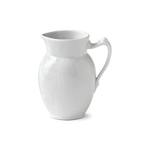Hvid Riflet kande, 38 cl Royal Copenhagen