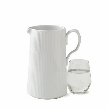 Hvid Riflet kande med håndtag - 1,5 l - Royal Copenhagen