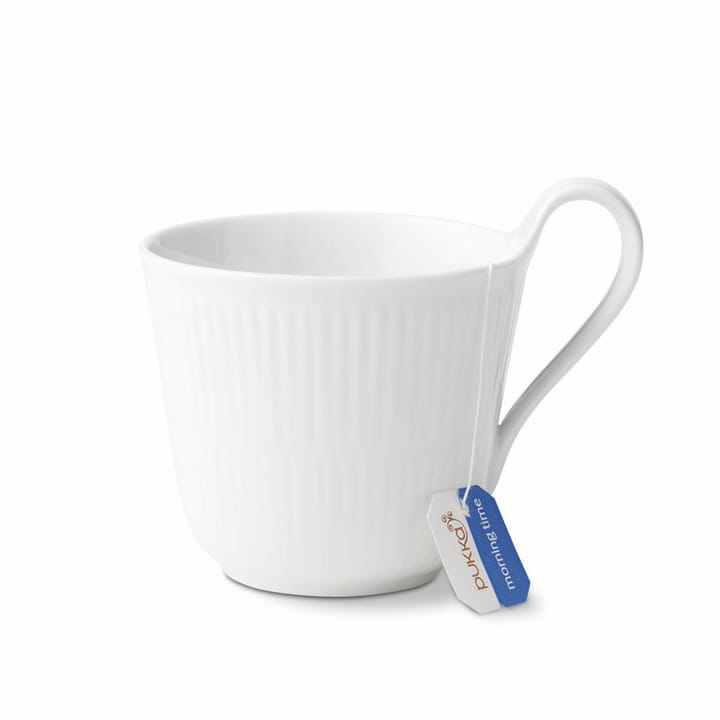 Hvid Riflet kop med højt håndtag, 33 cl Royal Copenhagen