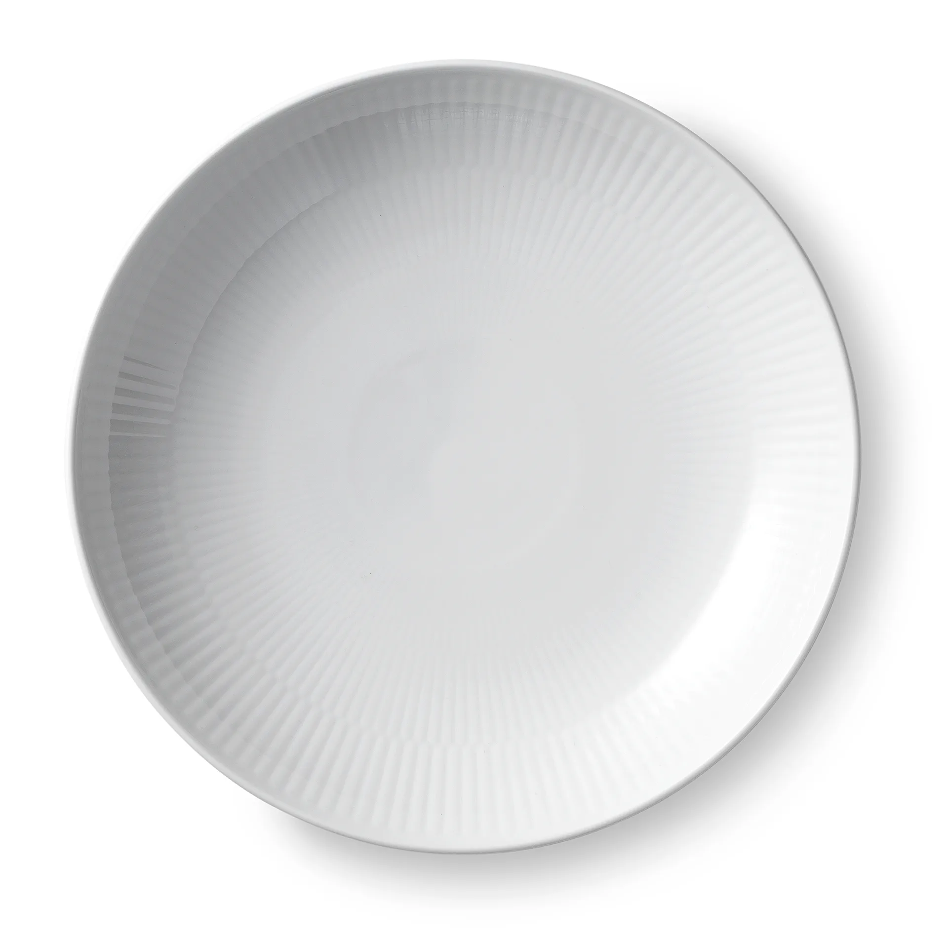 Hvid Riflet moderne tallerken, Ø 25 cm Royal Copenhagen