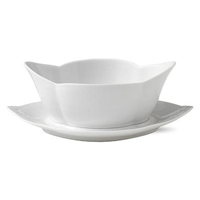 Hvid Riflet sauceskål - 55 cl - Royal Copenhagen