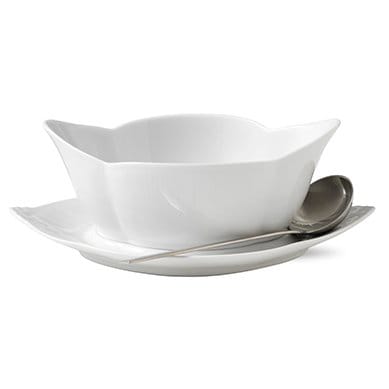 Hvid Riflet sauceskål, 55 cl Royal Copenhagen