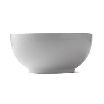 Hvid Riflet skål - Ø 18 cm - Royal Copenhagen