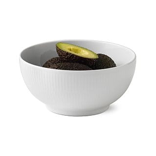 Hvid Riflet skål, Ø 18 cm Royal Copenhagen