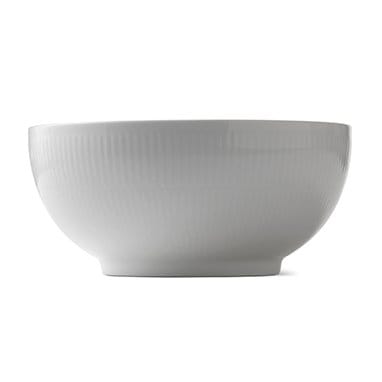 Hvid Riflet skål - Ø 21 cm - Royal Copenhagen