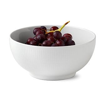 Hvid Riflet skål, Ø 21 cm Royal Copenhagen