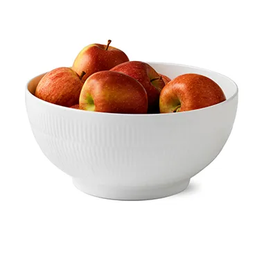 Hvid Riflet skål, Ø 24 cm Royal Copenhagen