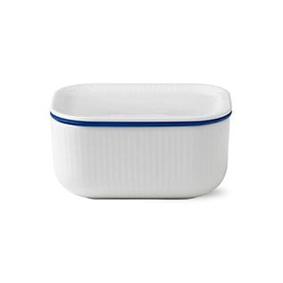 Hvid Riflet smørkrukke med låg, 6,8 cm Royal Copenhagen