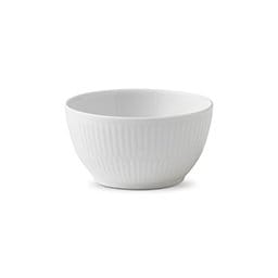 Hvid Riflet sukkerskål, 15 cl Royal Copenhagen