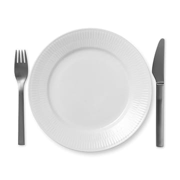 Hvid Riflet tallerken - Ø 22 cm - Royal Copenhagen