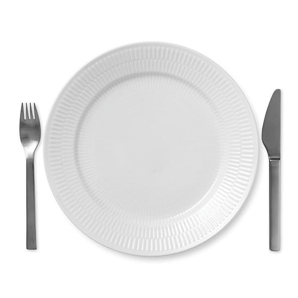 Hvid Riflet tallerken, Ø 27 cm Royal Copenhagen