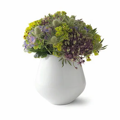 Hvid Riflet vase, 15 cm Royal Copenhagen