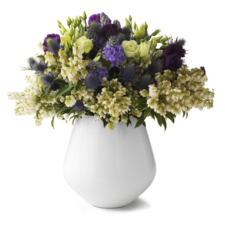 Hvid Riflet vase, 20,5 Royal Copenhagen