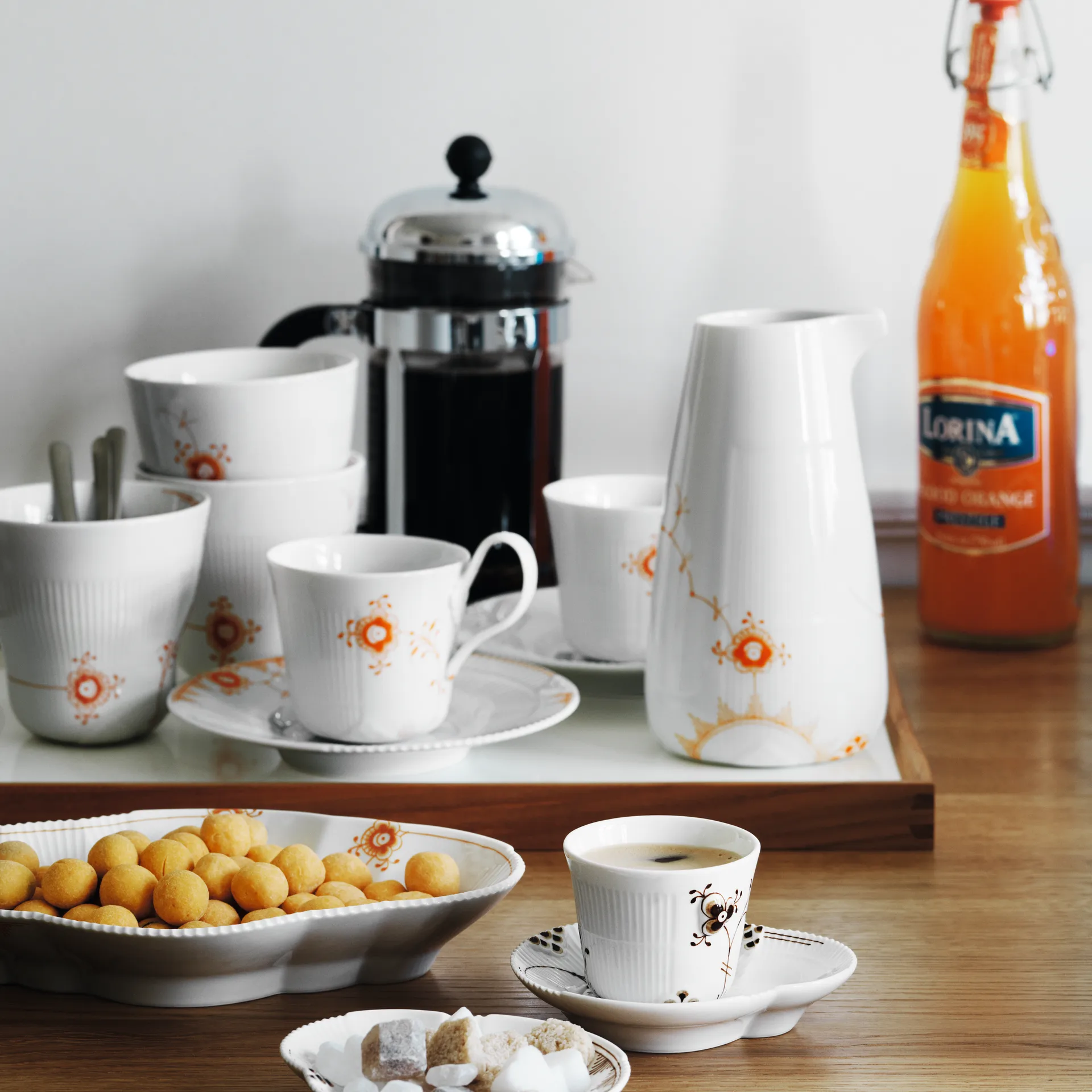 Multifarvet Elements Kande, 70 cl - Apricot Royal Copenhagen