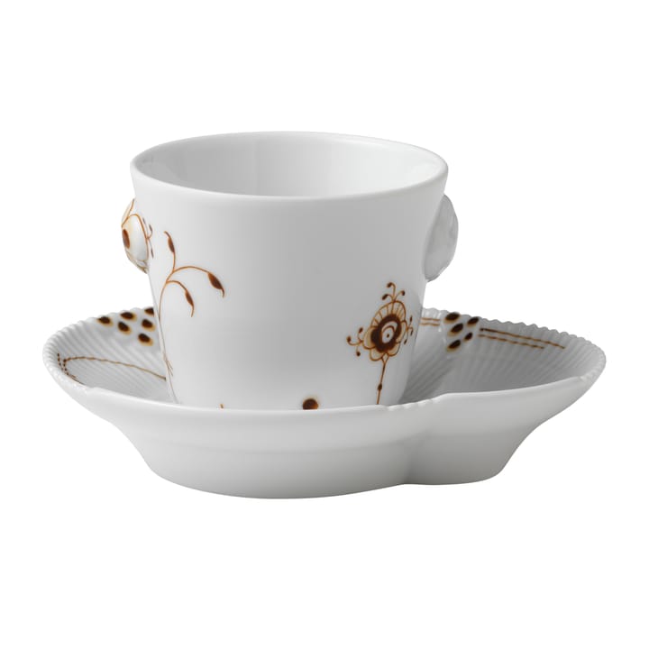 Multifarvet Elements mocca espressokop og underkop, 10 cl Royal Copenhagen