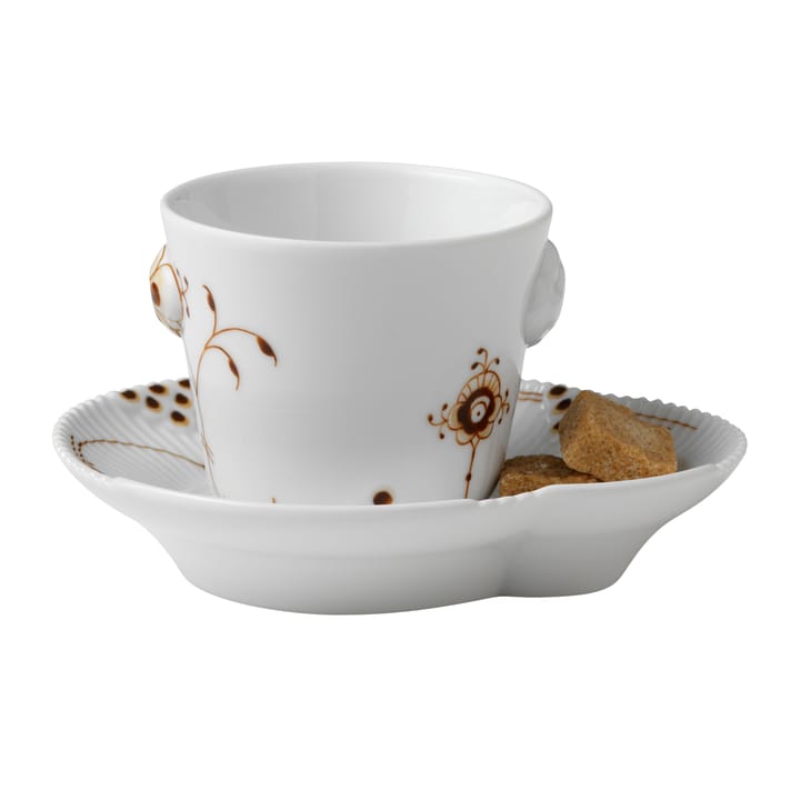 Multifarvet Elements mocca espressokop og underkop, 10 cl Royal Copenhagen