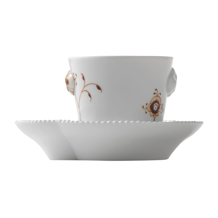 Multifarvet Elements mocca espressokop og underkop, 10 cl Royal Copenhagen