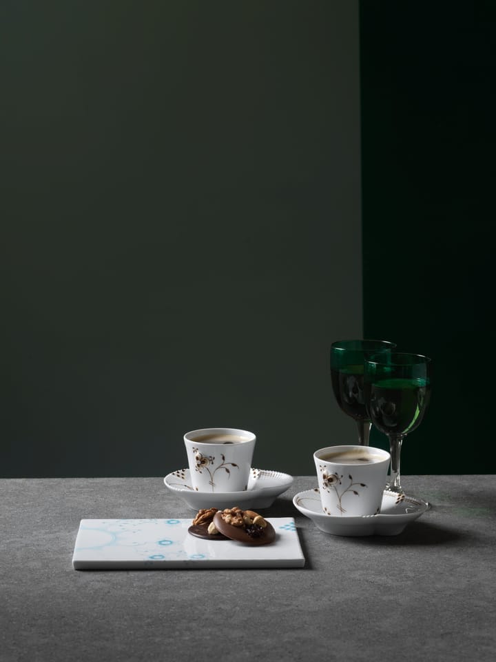 Multifarvet Elements mocca espressokop og underkop, 10 cl Royal Copenhagen