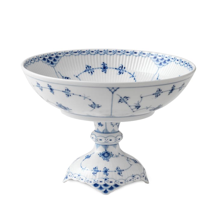 Musselmalet Halvblonde skål på fod - 15 cm - Royal Copenhagen