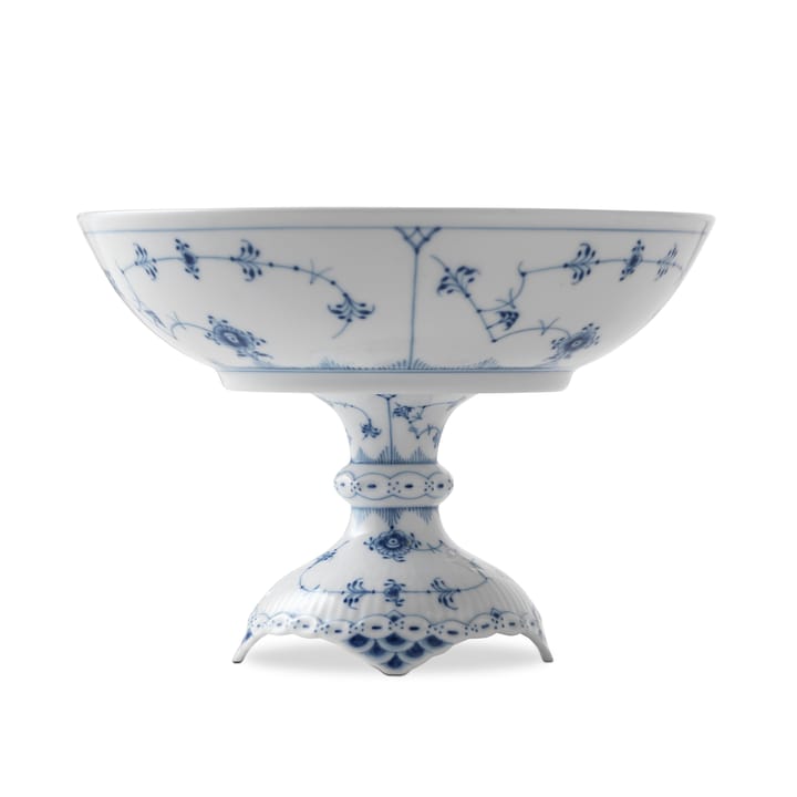 Musselmalet Halvblonde skål på fod - 15 cm - Royal Copenhagen