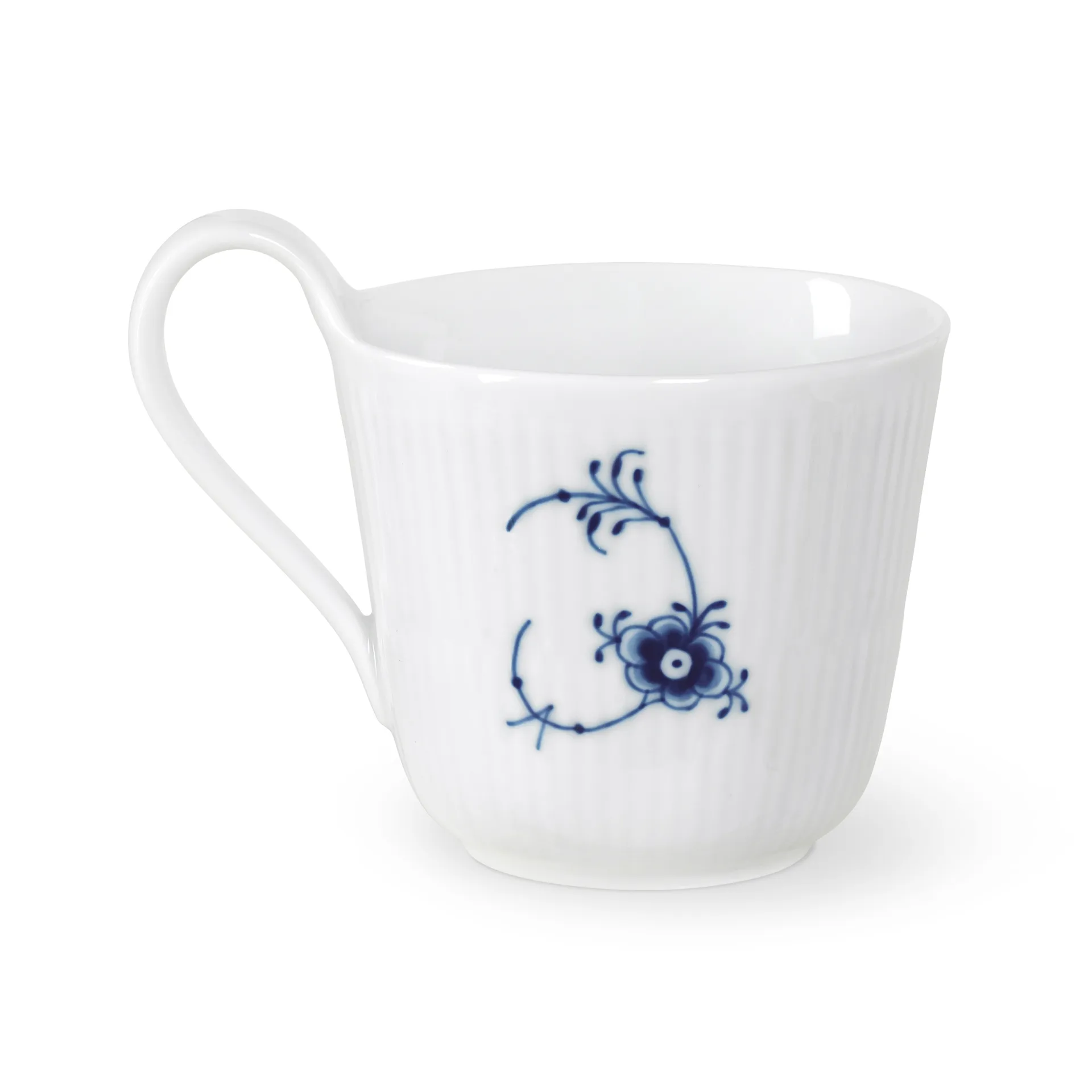 Musselmalet Riflet Alphabet krus 33 cl, L Royal Copenhagen