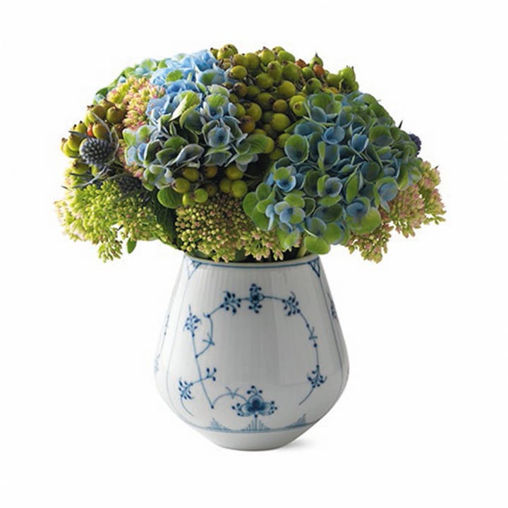 Musselmalet Riflet blå vase - 12 cm - Royal Copenhagen