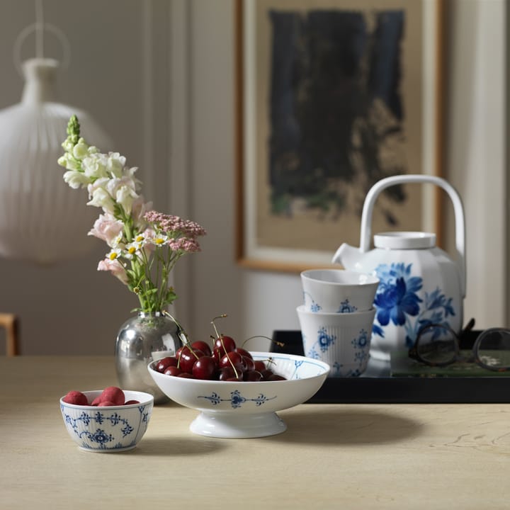 Musselmalet Riflet skål, Ø8,5 cm Royal Copenhagen