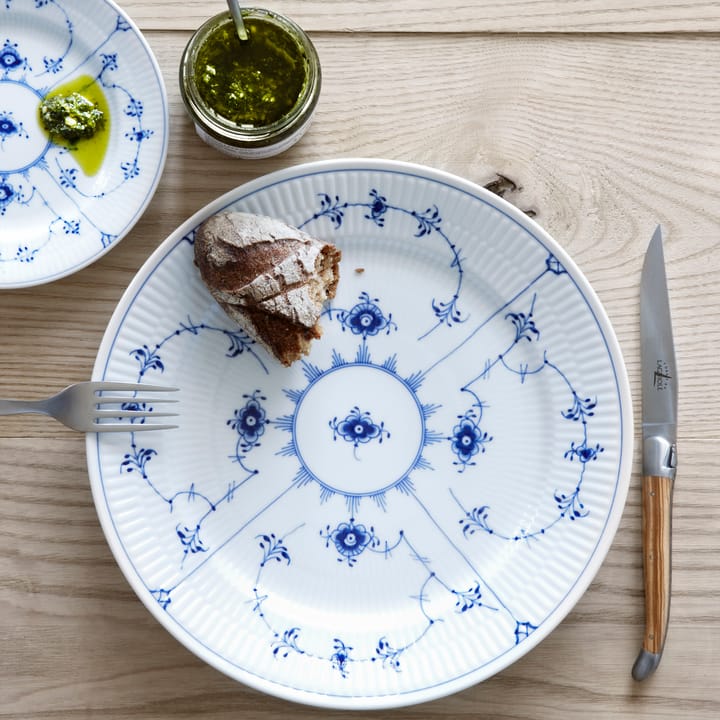Musselmalet Riflet tallerken, Ø 27 cm Royal Copenhagen