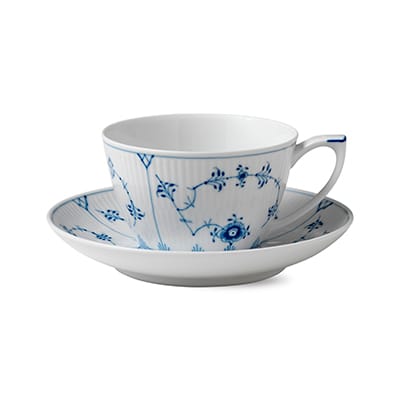 Musselmalet Riflet tekop og underkop, 28 cl Royal Copenhagen