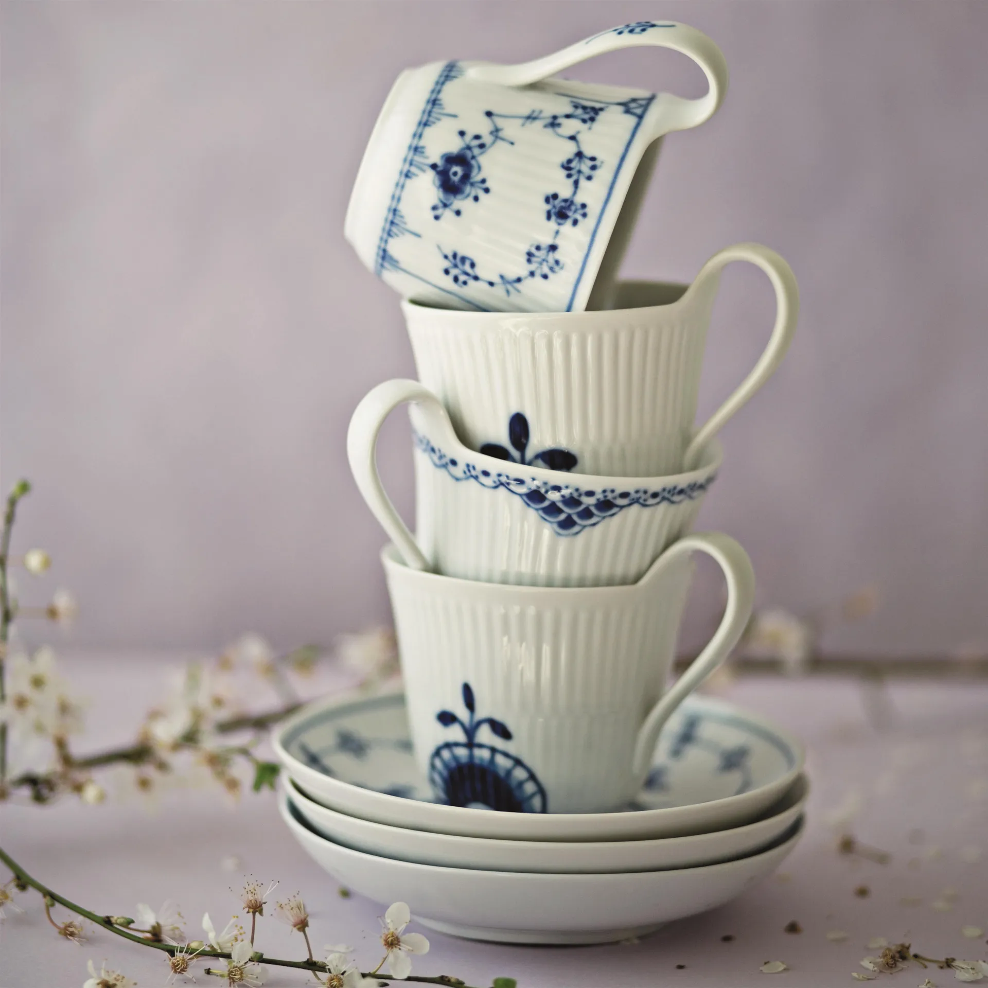 Princesse højhankskop og underkop, 25 cl-høj hank Royal Copenhagen